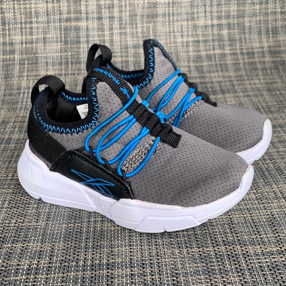 Reebok Kids Slip On Sneakers in Gray and Blue Infant Shoes size 5 - Picture 1 of 11